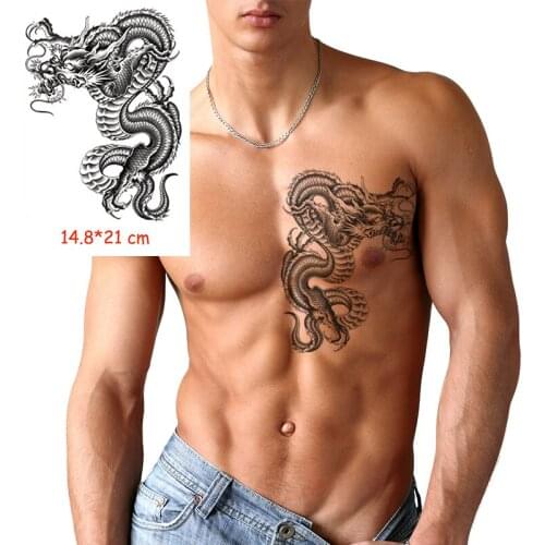 Waterproof Temporary Tattoo Sticker dragon big animal flash tatoo Body Art fake tattoos flash tatto Women/Men 14.8*21 cm