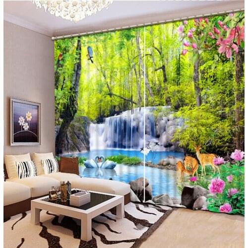 Waterfall curtains Beautiful Photo Fashion Customized 3D Curtains