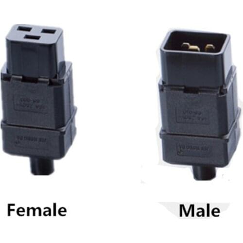 High Quality PDU socket Standard IEC320 C19 C20 16A AC Electrical Power Cable Cord Connector Removable plug 1pair