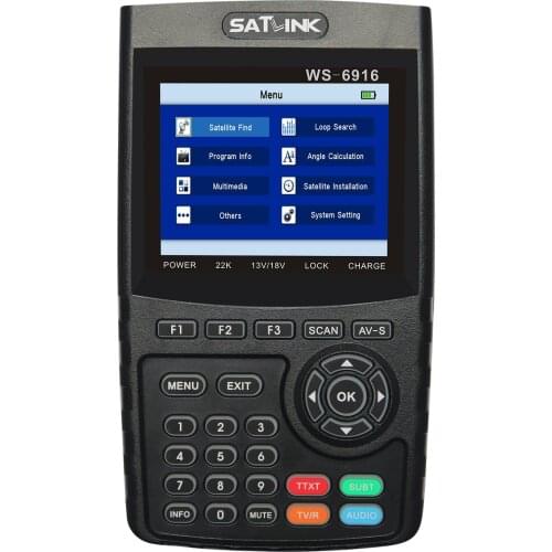 WS-6916 Digital Satellite Finder Meter HD Digital Satellite TV Finder Satellite Signal Finder Meter with Carrying Pouch &Strap