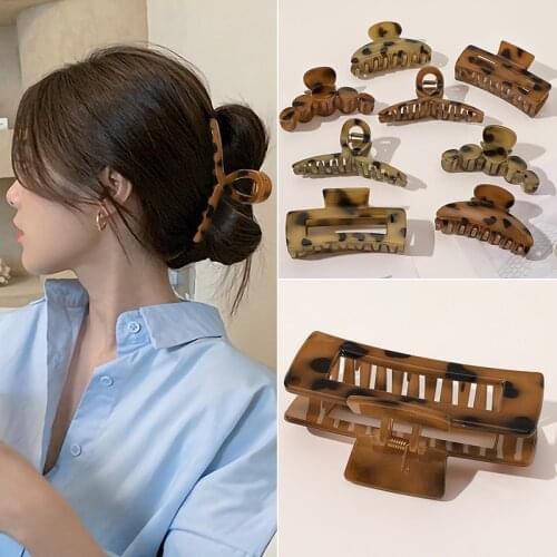 Woman Fashion Acrylic Leopard Hair Claws Trendy Hairpins Hairgrips Hair Accessories Headwear Hairclip Ornaments