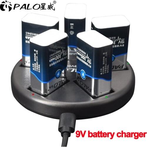9V 6F22 Smart Usb 9 Volt Rechargeable Battery Charger for 9V Nimh Nicd Ni-Mh Ni-Cd Lithium Li-ion Li ion Rechargeable Batteries