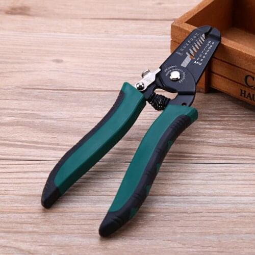 1Pcs Multifunctional Pliers Steel Cutting Tool Equipment Wire Stripping Pliers Double Colors Handle 7 Hole Peeling with Clamping