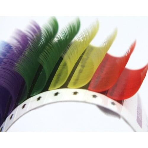 12Rows Mixed Rainbow Color Eyelash Extension 0.1mm C/D Curl High Quality Colorful Eyelashes Makeup Tools