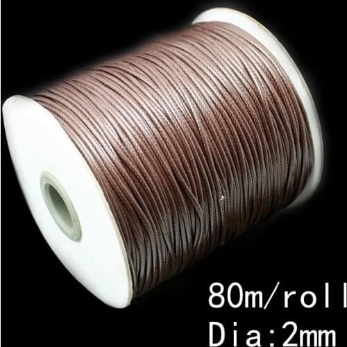 2MM Wax Cord 80m/lot Dark Brown Jewelry Cord Jewelry Making FXT009-12