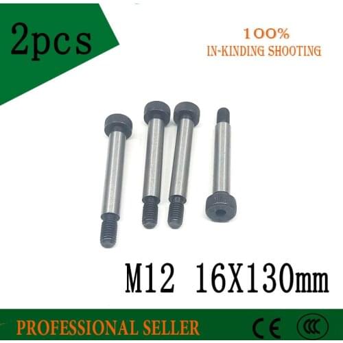 2 Pieces M12 Threaded screw 16*130mm 12.9 Grade Alloy Steel Hexagon Socket Head Shoulder Screw Bolt