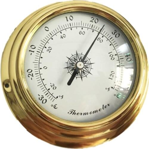 4 Inches 4 PCS/set Thermometer Hygrometer Barometer Watches Clock Copper Shell Zirconium Marine for Weather Station