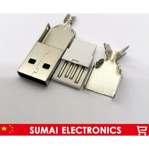 50 sets/lot USB plug connector 4Pin male 3/set,Mini USB plug 3 in 1