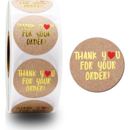 500pcs Thank You for Supporting My Business Kraft Sticker with Round Labels Dragee Candy Gift Box Cake Boxes and Packaging Paper