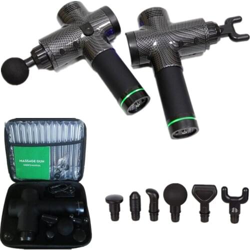 6pcs Head Set Massage Gun Body Relaxation Deep Vibrating Muscle Tissue Gym Fitness Sport Pain Relief Fascia Massager With A Case
