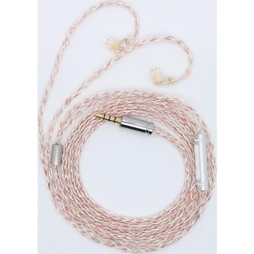 8 Core 5N Silver Plated Copper Upgrade Cable with microphone Carry +/- volume buttons MMCX/0.78mm 2Pin/QDC/TFZ Headphone Wire