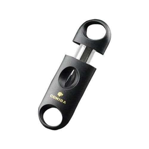 COHIBA Plastic Handle Stainless Steel V Shaped Blade Cigar Cutter Scissors V-Cut clipper port cuba spain