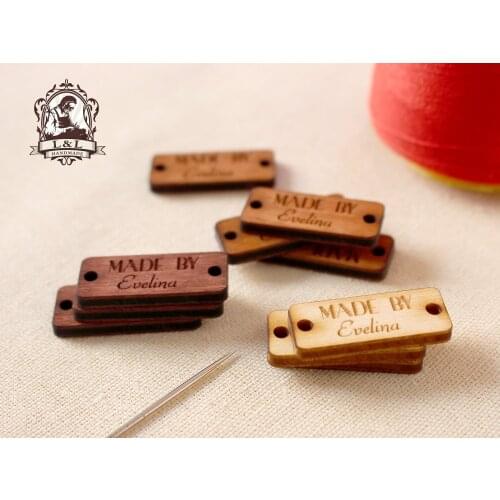 Wooden Tags, Wooden clothing labels, sew on garment labels, personalized label tags,labels for handmade products (WD1400)