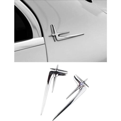 2Pcs 3D Badge Emblem Side Body Decor Trim For Mercedes Benz AMG W211 W203 W204 A180 A200 B180 B200 CLA Accessories Sticker