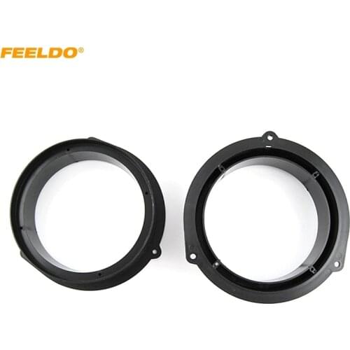 FEELDO 2pcs Car Rear Speaker Spacer Mats for Audi Q5 Rear Door Stereo Horn Refitting Rings Pad Mount Holder #HQ6018