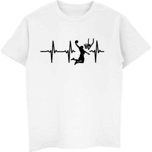 New My Heart Beats For Basketballs T-shirt Funny Casual Short Sleeve O-neck T-shirt Men Cotton Tee Shirt Mens T Shirts Fashion