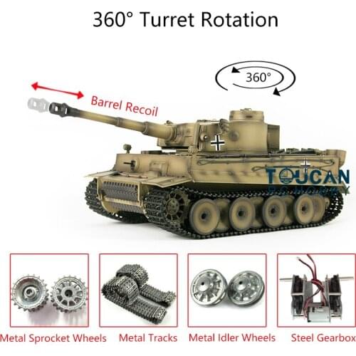 Henglong 1/16 7.0 Tiger I RC Tank 3818 360 Turret Barrel Recoil TH17268-SMT4