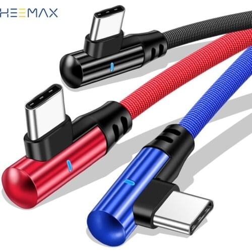 90 Degree USB Type C Cable Fast Charging Micro USB Cable For Redmi Note 8 Pro Samsung S10 S9 USB-C Cable LED Charger Data Cord