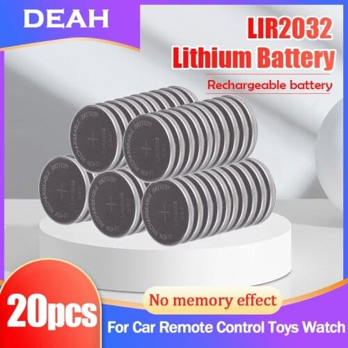 50PCS LIR2032 LIR 2032 3.6V Lithium Rechargeable Battery For Remote Control Motherboard Button Batteries Replaces CR2032 ML2032
