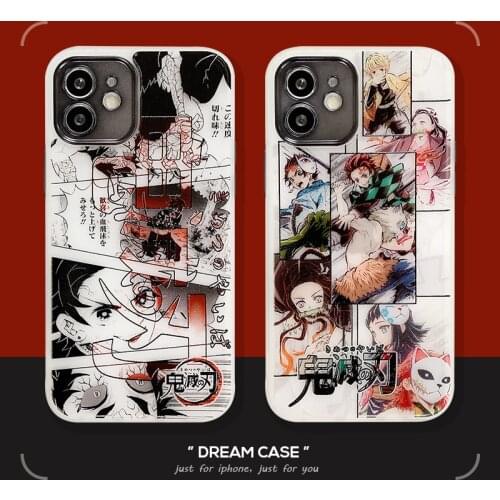 Demon Slayer Kamado Tanjirou Cell Phone Case for IPhone 11 12 Pro Max Mini XXS XR XSMAX 8 7 Plus SE Matte TPU Cover Accessories