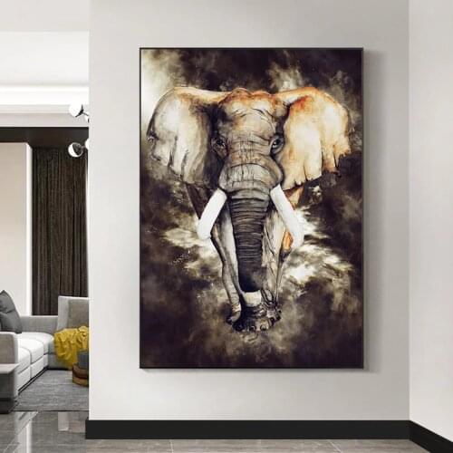 Modern Animal Art Retro Elephant Canvas Painting Cuadros Posters Print Wall Art for Living Room Home Decor