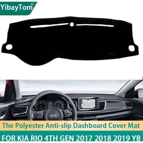 Anti-slip Polyester Anti-UV Car Dashboard Covers Mat Shade Cushion Pad Carpets For Kia Rio 4th Gen 2017 2018 2019 YB accessories