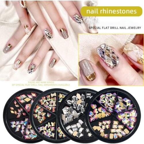 Nail Art Crystal Rhinestones Box Accessory AB Flat Back Pixie Stone Jewelry 3D Manicure Decoration Parts Charms Glitter Material