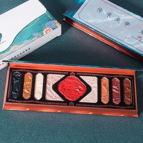 New Chinese Ancient Phoenix Embossed Eyeshadow Palette Palace Luxury Eye shadow Sequins Waterproof Eye Cosmetics Makeup Palettes
