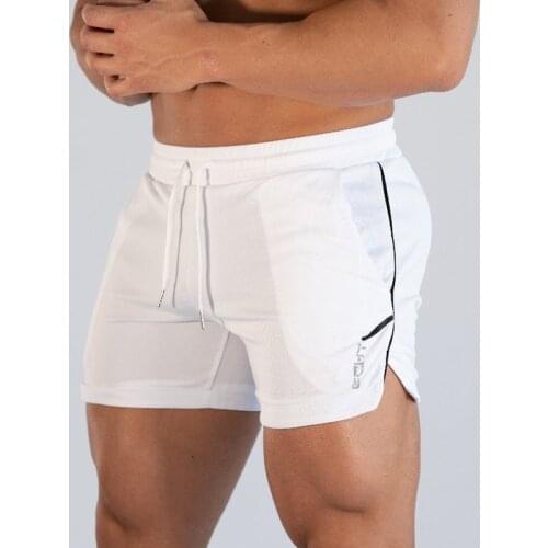 New Men Fitness Bodybuilding Shorts Man Summer Workout Male Breathable Mesh Quick Dry Sportswear Jogger Beach Short Pants #SD