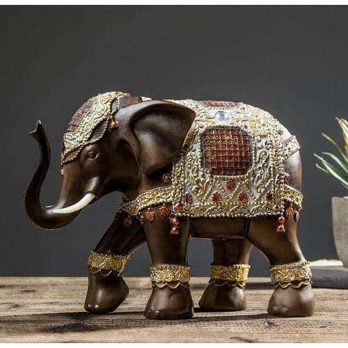 New Chinese Elephant Resin Decorations Decorative Creative Home Living Room Office Desk Surface Panel Wine Cabinet framed
