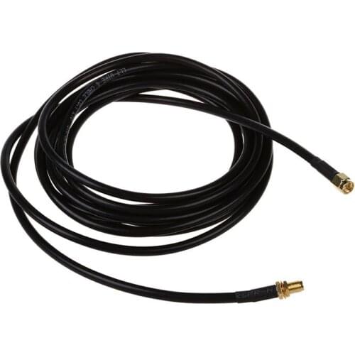 New Coax Extension Cable - SMA Male to SMA Female - Antenna Lead Extender for 50 ohm Radio/RF Use Black+Gold, 3 Meter