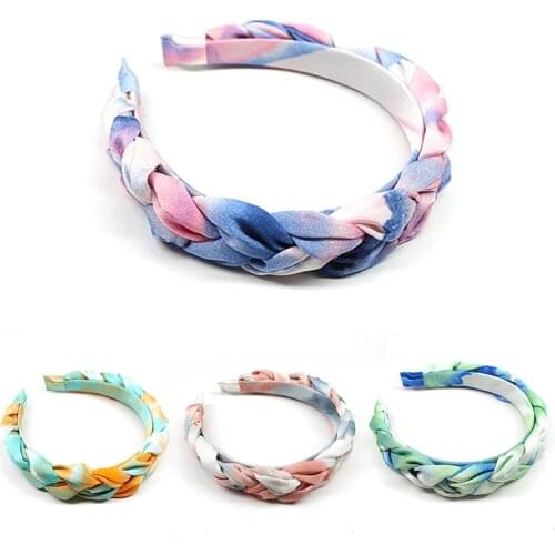Fashion Color Hairband Knotted Hair Band Women Headbands Headwear Satin Cross Knot Hair Hoop Bezel Elastic Lady Hair Accessories