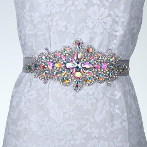 Bridal Ribbon Waistband Sash Belt in Gift box For Evening Dress Prom Crystal Wedding Accessories Beaded Satin Wedding Dress Belt