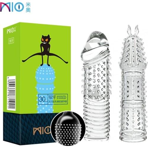 Crystal Condoms Reusable Penis Large Particle Dotted Extender Sleeve Enlargement Silicone Time Delay Ejaculation Adults Sex Toys