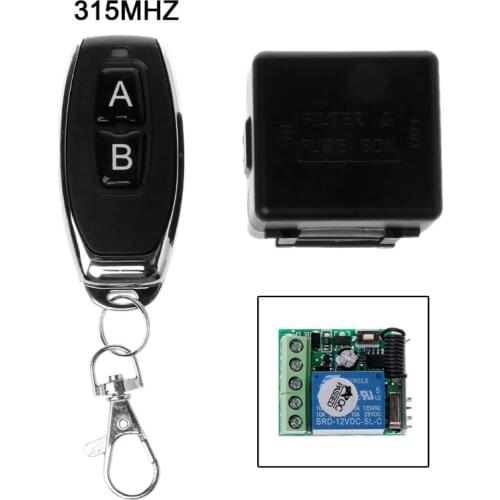 Remote Control Wireless Switch 12V 315MHz 1CH Relay Receiver Module RF Transmitter