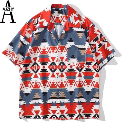 Summer Shirts for Men Vintage Print Hawaiian Shirt Streetwear Japanese Fashion Casual Beach Harajuku Oversized Shirt Clothing