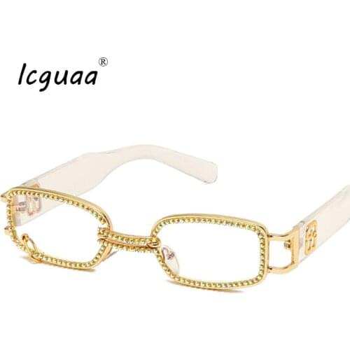 Steampunk sunglasses Metal Diamond Eyewear shades sunglasses Female Shades Okulary UV400 Oculos De Sol