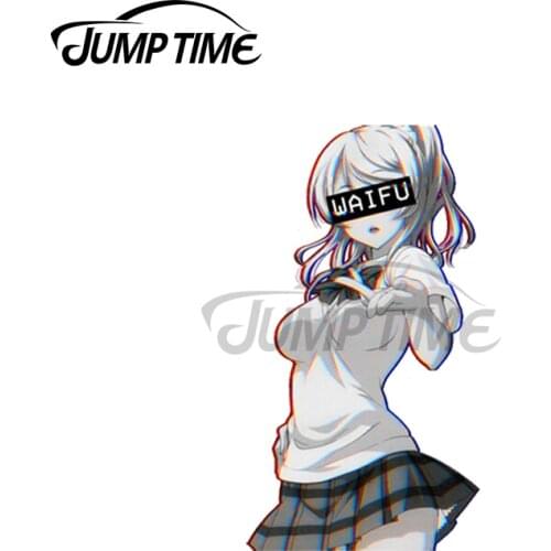 Jump Time 13 x 7.6cm For Eli Waifu Windshield VAN Sexy Car Stickers Refrigerator Decal Scratch-Proof Cartoon Car Assessoire