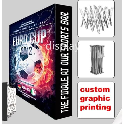 10ft Tension Fabric Pop Up Stand Backdrop Wall TRADE SHOW BOOTH DISPLAY with Custom Graphic Print