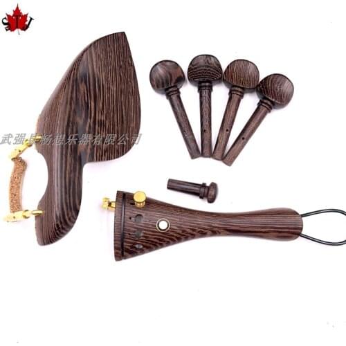 Violin part,High quality 1 sets wenge violin fittings 4/4
