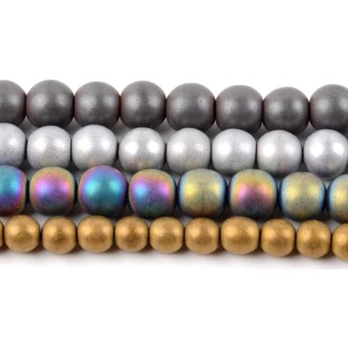 Natural Dull Polished Multicolor Hematite Stone Beads Round Loose Spacer Beads for Jewelry Making Diy Bracelet 4/6/8/10mm