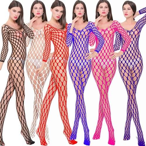 FENNASI Female Plus Size Erotic Lingerie Tights Solid Color Full Body Tights Sexy Fishnet Pantyhose For Women Nylon Hosiery