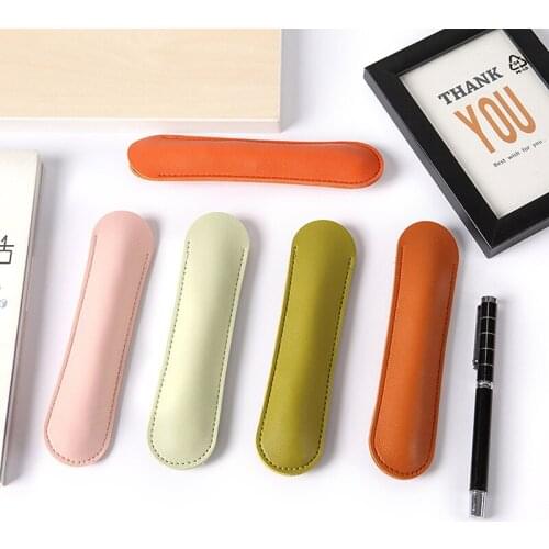 PU Leather Pencil Case School Pen Storage Bag Cute Pen Case Kawaii Pen Protective Sleeve Small Sign Pen Cover Leather Case Gifts