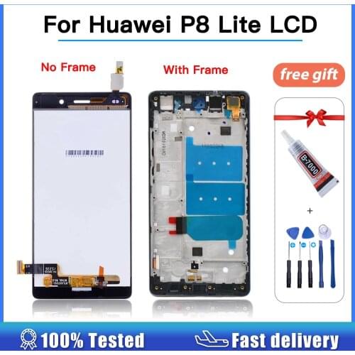 5.0" LCD For Huawei P8 Lite ALE-L04 L21 TL00 L23 CL00 L02 UL00 LCD Display Touch Screen Digitizer Assembly Replacement + Frame