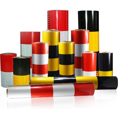 1pc red, white, yellow and black warning pile reflective film Reflective stickers for telephone poles/pillars Road film