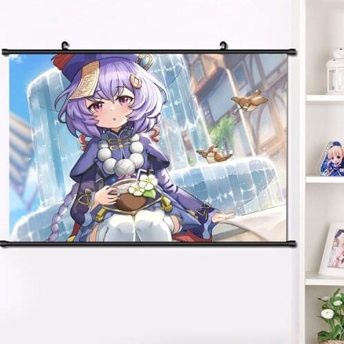 2021 Anime Game Genshin Impact Qiqi Wall Scroll Painting Poster HD Print Home Decor Collection Art 40x60cm