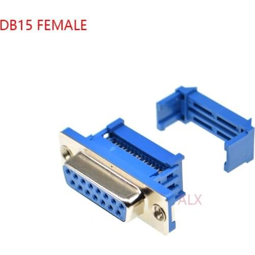 5PCS DIDC15 DB15 feMALE serial port CONNECTOR IDC crimp Type D-Sub COM CONNECTORS 15pin socket 15p Adapter FOR ribbon cable