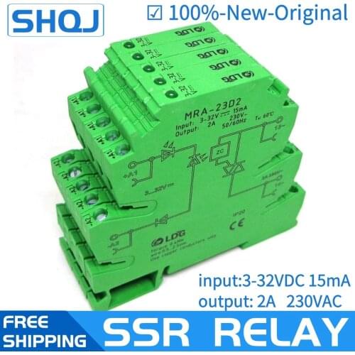5PCS MRA-23D2 Mini 6.2mm 2A Input: 3-32V DC Solid State Relay Relay Module