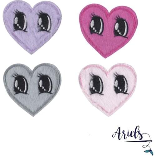 50pcs/Lot Embroidery Letters Clothing Decoration Accessories Big Eyes Love Diy Iron Heat Transfer Applique Cat Patch