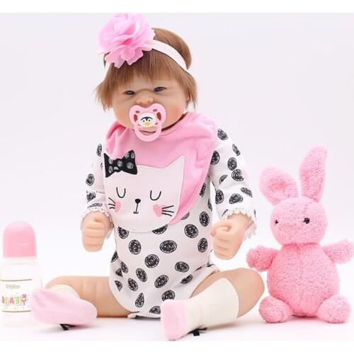Bebe reborn doll 50cm Baby girl Dolls soft Silicone Boneca Reborn Brinquedos Bonecas childrens day gifts toys bed time plamates